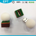 White Round Ball Ball Shape USB Flash Drive (EP012)